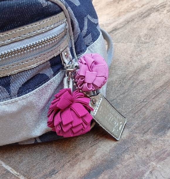 Coach Poppy Signature Navy and Light Gray Patterned Backpack - Picture 2 of 16